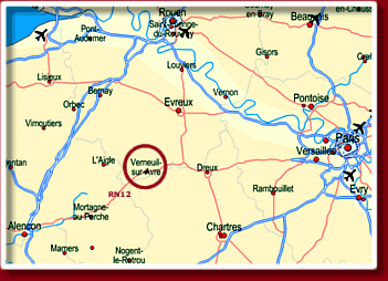 Map of The Grill Saint Martin - Hotel - Motel - Grill - Piszzeria - Restaurant -Bed & Breakfast in Verneuil sur Avre near of Center Parcs