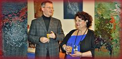 Vernissageeröffnung mit Ingrid Wolff-Hamm und H.Hempel im Torgauer Hof in Sindelfingen