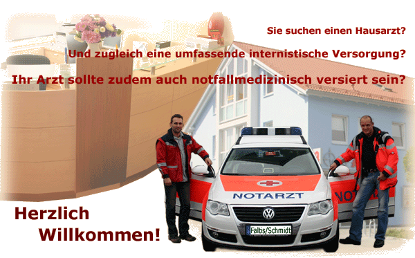 In einer Gemeinschaftspraxis  Notarzt Notfallmedizin Hausarzt und Facharzt f�r Innere Medizin, alles an einem Platz