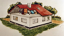 Dachstuhlhebung - vorher