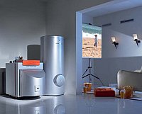 Vitoladens 300-T � bodenstehende �l-Brennwert Unit hier mit Warmwasserspeicher Vitocell 300-V