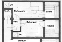 Sauna der privaten Ferienwohnung