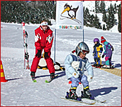 Skischule, Kinderland, Skifahren lernen,