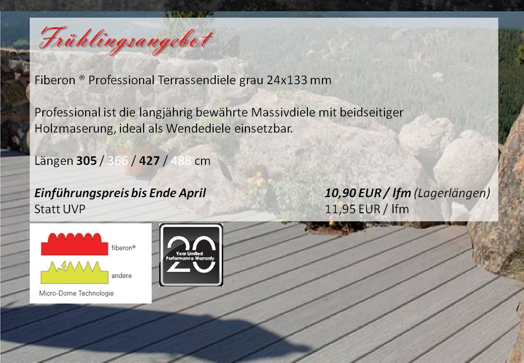 terrasse fiberon professional silbergrau angebot