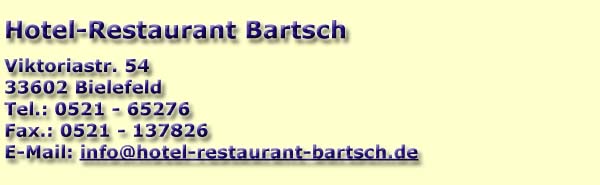 Hotel Restaurant Bartsch Bielefeld Gastronomie Deutsche K�che �bernachtung
