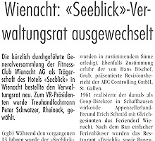 Wienacht: �Seeblick�-Verwaltungsrat ausgewechselt
