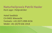 Patrik Hasler, Kant.appr.Heilpraktiker