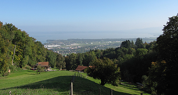 Ausblick vom Hotel Seeblick auf den Bodensee.