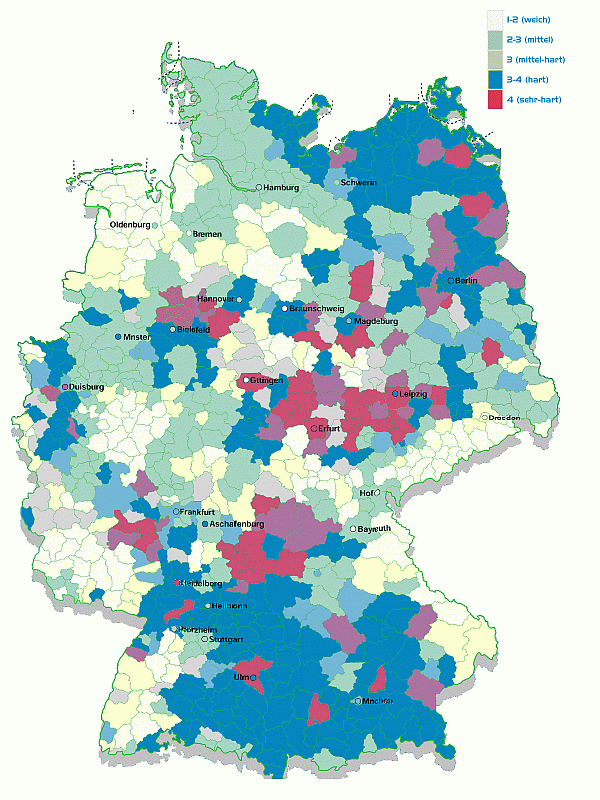 Härtegrade in Deutschland