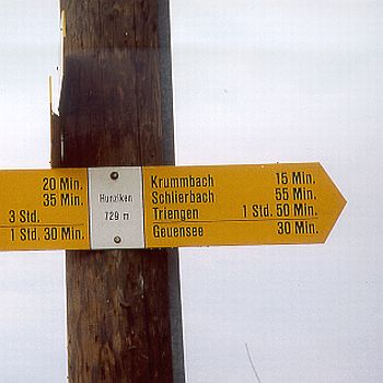 Wegweiser in Hunziken