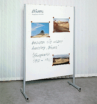 Stellwand weiss auf Rollen