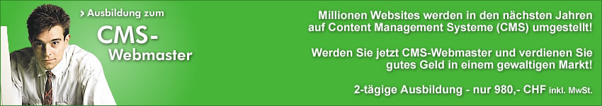 Ausbildung zum CMS-Webmaster
mit eingetragenem und gesch�tzten
Worldsoft Zertifikat