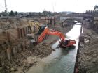 Abbruch Brücke Pirna 14 Arbeiten mit 2 Baggern Abbruch Brücke Pirna 14 Arbeiten mit 2 Baggern