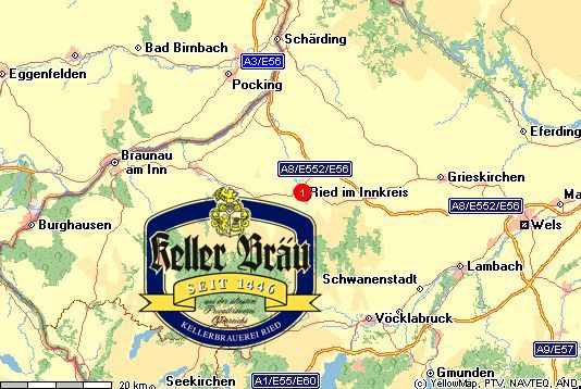 Vertriebsgebiet der Kellerbrauerei Mitterbucher & Söhne