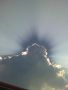 The sun under the cloud
