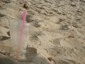 Bang Bao Beach with empty glasses