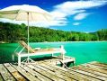Koh Kood Island, sun deck and sea water 