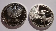 10 euro Silbermünzen, Bundesdeutsche 10 eureo Silbermünzen, Geld mit innerem wert