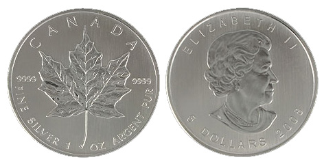 silber krisengeld, maple leaf, 