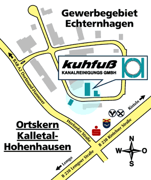 Kuhfu� Kanalreinigungs GmbH im Gewerbegebiet Echternhagen in Kalletal-Hohenhausen