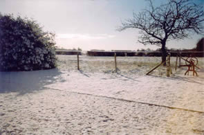 Jardin en hiver du gite des Attelages du pays d'Ouche