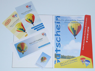 Ticket f&uuml;r eine Ballonfahrt, Geschenkmappe, Gutschein, Ball&ouml;ner Kappe