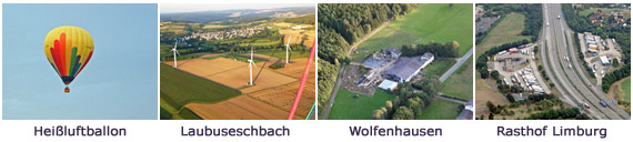 Ballonfahrt �ber Laubuseschbach, Wolfenhausen und Rasthof Limburg