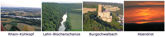 Kühkopf am Rhein, Blücherschanze an der Lahn, Burgschwalbach