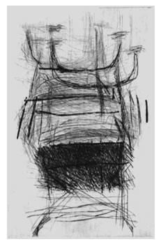 "Orangerie 1", 2008, Kaltnadelradierung, Elke H�yl�-Vogt