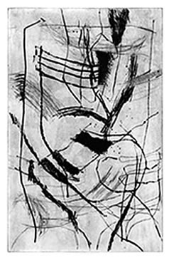 "Orangerie 2", 2008, Kaltnadelradierung, Elke H�yl�-Vogt