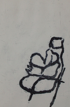 Skizze sitzende Frau - Elke H&ouml;yl&auml; 2010