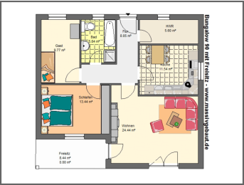 Grundriss Bungalow 90