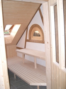 Saunaeinbau in Dachgeschoss