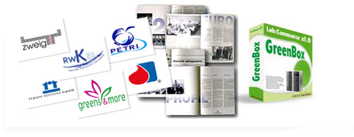 Logos Brosch&uuml;ren Verpackungen 