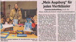 "Mein Augsburg" Schulbuch Präsentation in der Hans-Adlhoch-Schule
