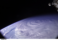 Ivan the Terrible 09.11.2004 This image of Hurricane Ivan, one of the strongest hurricanes on record, was taken Saturday from an altitude of about 230 miles by Astronaut Edward M. (Mike) Fincke, NASA ISS science officer and flight engineer, looking out the window of the International Space Station. At the time, Ivan was in the western Caribbean Sea and reported to have winds of 160 mph.
