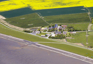 Luftaufnahme von der Tammwarft,
Insel Pellworm