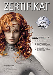 TopCoiffure - Zertifikat 2008 fuer NOVAcoiffure Erlenbach