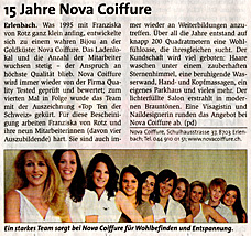 15 Jahre Nova Coiffure