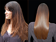 vorher - nachher mit Keratin Behandlung