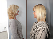 vorher - nachher mit Keratin Behandlung