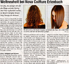 Weltneuheit bei Novacoiffure Erlenbach