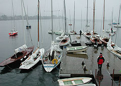 OBCZ - Old Fashion Race beim Zürcher Yacht Club - Der Bootspark vor dem Zürcher Yacht-Club.