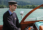 OBCZ - Zürichsee-Woche - Linthkanalfahrt in den Walensee - Urs Faul am Ruder der M/L Antarctica