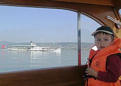 OBCZ - Zürichsee-Woche - Fahrt zur Insel Schönenwerd - Begegnung zweier Oldtimer