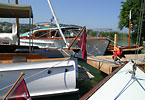 OBCZ - Zürichsee-Woche - Insel Schönenwerd - Impression der am Steg festgemachten Boote
