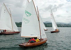 SY Kundry, Polaris, Tally Ho (verdeckt), Hagen, Lucky II - Kurz nach dem Start zum ersten Lauf.