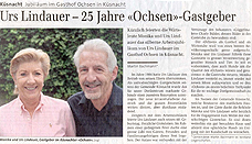 Urs Lindauer &mdash; 25 Jahre &laquo;Ochsen&raquo;-Gastgeber