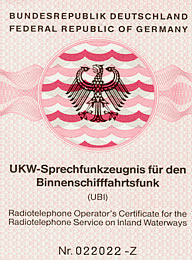 UKW-Sprechfunkzeugnis f&uuml;r den Binnenschifffahrtsfunk (UBI)