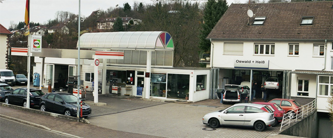 Blick auf das Autohaus Oswald + Hei� GmbH